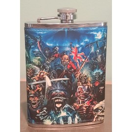 Iron Maiden: Collage #2 custom made  8 oz flask  NEW