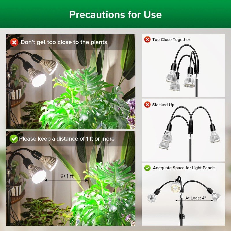 SANSI Upgraded Grow Light 90W=700W Adjustable Tripod Stand 660nm Full