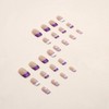 French Tip Press on Nails Medium Coffin Fake Nails Purple