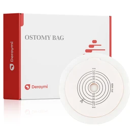 DERAYMI 22PCS Colostomy Bags Ostomy Supplies, Two-Piece Flat Surface Ostomy Bag, With Hook and Loop Closure, Hydrocolloid Chassis Colostomy Supplies for Aldult (16PCS Bags+6PCS Barrier) (DH4-base)