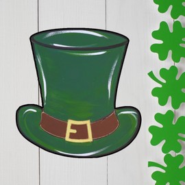 Wooden Craft Cutouts St. Patrick's Day Leprechaun Hat, Stovepipe Hat, Topper Hat Craft Wood Cutout, 1/4" Birch, 2" Tall
