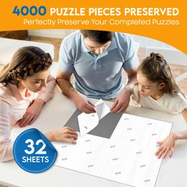 Nariolar Puzzle Glue Sheets, 32 Puzzle Saver Sheets Preserves 4×1000 Pieces Jigsaw Puzzle, Puzzle Saver for Easy Preservation in Minutes