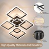 Modern Ceiling Light, 40.2'' LED Dimmable Acrylic Square 6+1 Rings