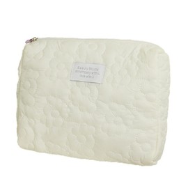 Floral Quilted Makeup Bag with Zipper - Multifunctional Cosmetic Pouch for Storage and Organization - Toiletry and Beauty Essentials Carrier, Perfect for Travel and Daily Use