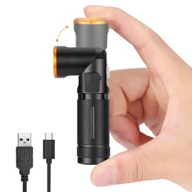 EverBrite 600 Lumens Pocket Flashlight, 90 Degree Tactical Pen Light with Magnet, Type-C Rechargeable with 3 Modes for Night Working, Outdoor, Camping, Emergency