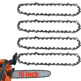4Pcs 16 inch Chainsaw Chain 3/8" Pitch .050" Gauge 56 Drive Links, S56 Chain Saw Chains Fits for Craftsman Echo Poulan, Chainsaw Blade for Homelite Husqvarna, Chain Saw Blade for Ryobi Greenworks