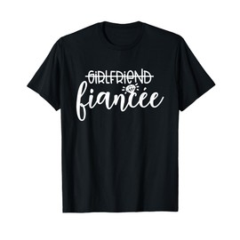 Girlfriend Fiancée Engaged Engagement Couple Matching T-Shirt
