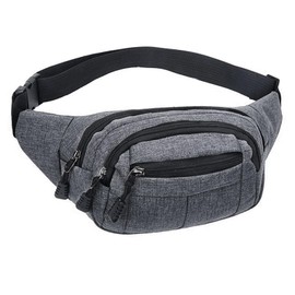 Long Keeper Bum Bag Belt Bag for Men Women Outdoor Waist Bag Sport Small Waterproof Running Belt Shoulder Bag Money Belt for Hiking Fitness Bicycle, gray, Belt bag