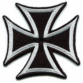 Maltese Iron Cross Embroidered Patch Motorcycle Biker