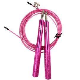 NPS® High Speed Skipping Rope for Crossfit Training Boxing Designed to Optimize Your Workouts, Adjust the Length of the Rope and Adjust it to Your Preferences (Pink)