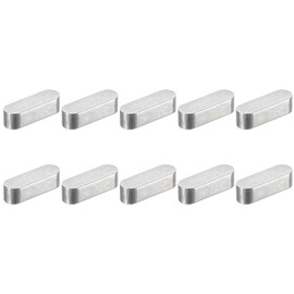 sourcing map 10Pcs Round Ended Feather Key, 8x7x25mm Stainless Steel Professional Parallel Drive Shaft Key Stock for Fasteners Mechanical Industry