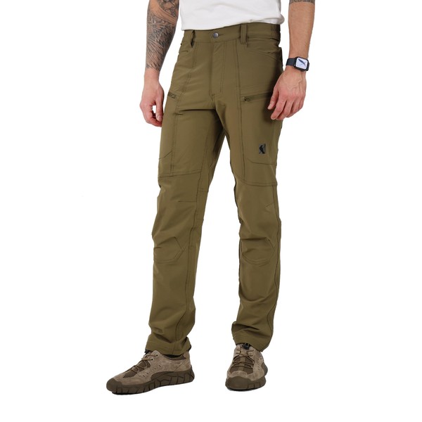 Ellobird Mens Flex Cargo Hiking Pants, Waterproof Stretch Lightweight Trousers