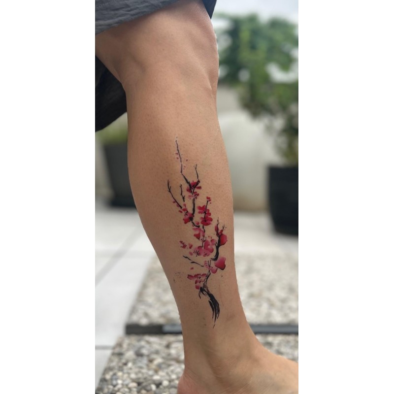 2 Blatt Temporary Blume Tattoo Kirschblüten Tattoo Rose Tattoo HB744X