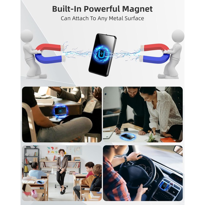 128GB(9200Hour) Voice Recorder, 3072Kbps Voice Activated Recorder,Audio Recorder with Magnetic