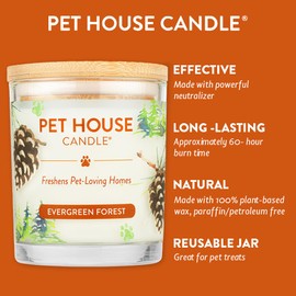 One Fur All Pet House Candle - Evergreen Forest Value Pack - 100% Plant-Based Wax Candle - Pet Odor Eliminator for Home - Non-Toxic & Eco-Friendly Air Freshening Scented Candles