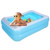 Inflatable Swimming Pool for Kids Outdoor Ground Rectangular Kiddie Pool