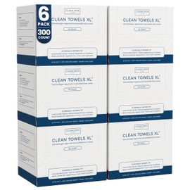 Clean Skin Club Clean Towels XL®, 100% USDA Biobased Face Towel, Disposable Face Towelette, Eczema Association Accepted, Makeup Remover Dry Wipes, Ultra Soft, 50 ct per pack, 6 Packs, 300 Ct Total