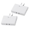 ELECOM ECT-41-2WH Triple Power Strip, 2-Pack, Swing Plug, Heat-Resistant Resin,