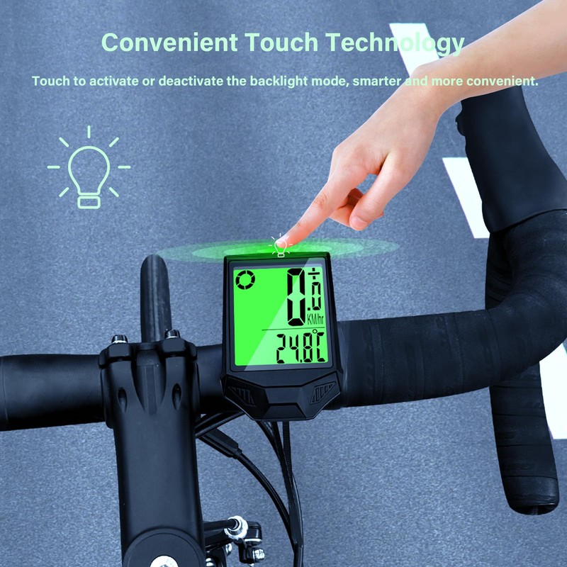 Bike Computer Wireless 20 Functions IP66 Waterproof Bike Speedometer Cycle