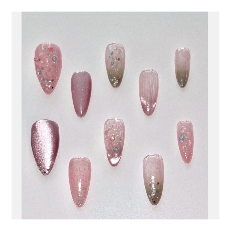 [Yeoun Blush] Handmade nail tips - Oval / [여운 Blush]