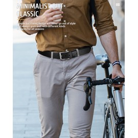 Buffway Minimalist 1.5" Full Grain Leather Belts for Men with Metal Buckle, Heavy Duty Mens Casual Belts in Gift Box- 42” Black