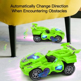 Transformed Dinosaur Toy Car Electric Remote Control Car Wireless Remote Control Car with Music (Green)