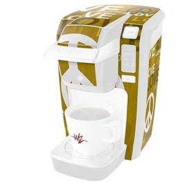 WraptorSkinz Decal Style Vinyl Skin compatible for Keurig K10 / K15 Mini Plus Coffee Makers Love and Peace Yellow (COFFEE MAKER NOT INCLUDED)