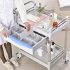 Rolling Utility Cart,Qiwey Medical Utility Cart with Drawers,3-Tier Esthetician Cart