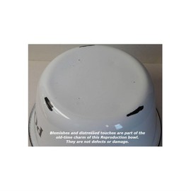 Enamelware Popcorn Bowl 4 3/4" tall and 9 3/4" in diameter 4 Quart (Standard version)