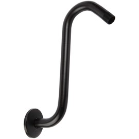 High Rise Shower Arm with Flange, S Shaped Shower Head Extension, 10 inch Oil Rubbed Bronze