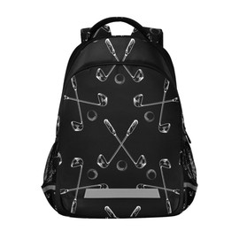 Glaphy Golf Balls Theme Backpack Lightweight Travel School Backpack Laptop Notebook Tablet School Bag Stylish Casual Daypack with Reflective Stripes