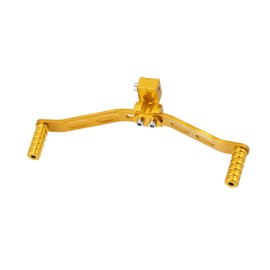 REPAIROCK 11mm Universal Adjustable Motorcycle Dual Way Gear Shift Lever Footrest Pedal Shifter Adapt Refit Accessories 50cc-160cc CNC Aluminum Alloy Gold Tone Auto Replacement Parts