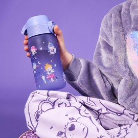 Ion8 Kids Water Bottles, BPA Free, Leakproof, Dishwasher Safe, Easy Open, Secure Lock, Small Boys & Girls Water Bottle,Kids Drinks Bottle for Spill-free Drinking, Lilac, Fairy/Fairies, 350ml/12oz