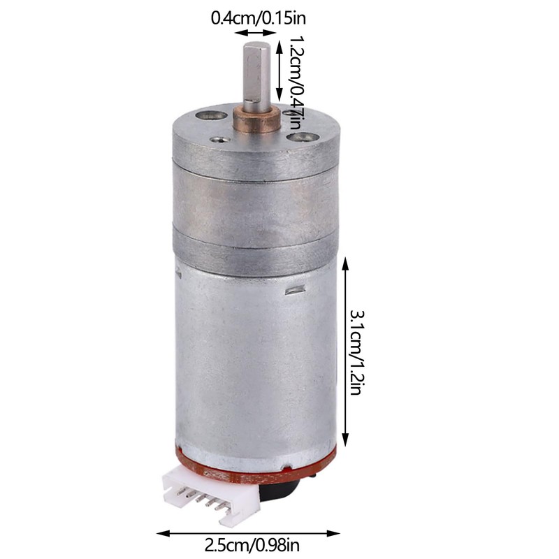 DC12V Encoder Gear Motor with Mounting Bracket, 65mm Magnetic Motor