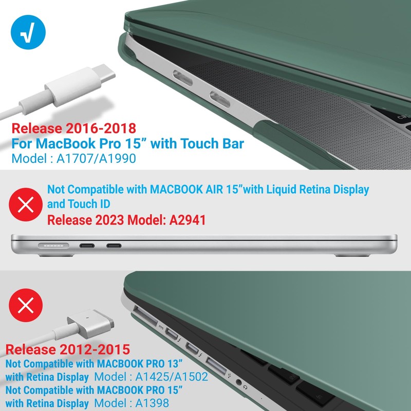 IBENZER Compatible with MacBook Pro 15 Inch Case 2019 2018
