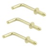 TOVOT 100PCS Gold Color Copper Plated Right-Angle Hooks, 1" Length