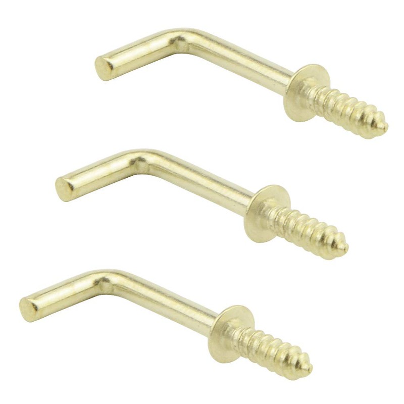 TOVOT 100PCS Gold Color Copper Plated Right-Angle Hooks, 1" Length