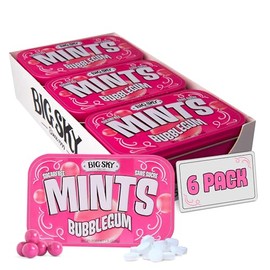 BIG SKY - Chicles de menta de goma de mascar sin azúcar Big Sky - 50 unidades en lata (paquete de 6) | Chicles de menta de goma de mascar...