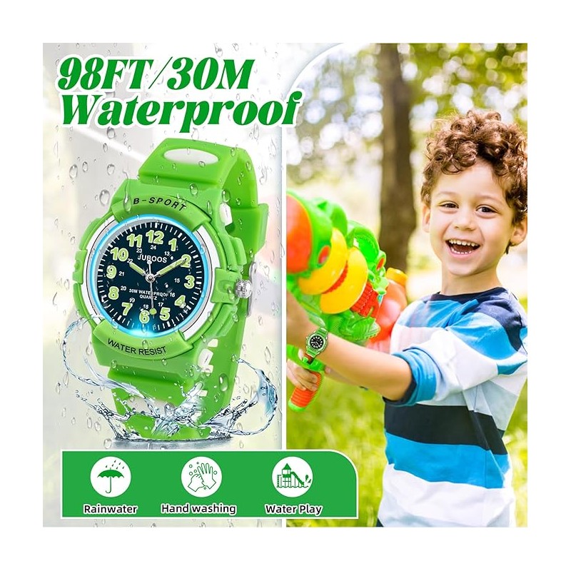 Juboos Kids Watch Analog for Boys Girls, Childrens Waterproof Soft