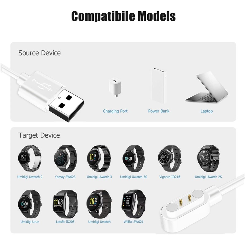 SIYNZEM 2pin White 1pack CYCX0003-2-1 USB Magnetic USB Cable