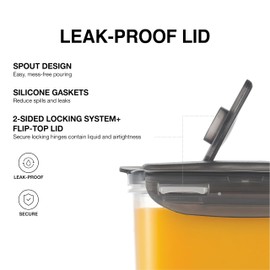 LocknLock Aqua Fridge Door Water Jug with Handle BPA Free Plastic Pitcher with Flip Top Lid Perfect for Making Teas and Juices, 2 Quarts, Gray