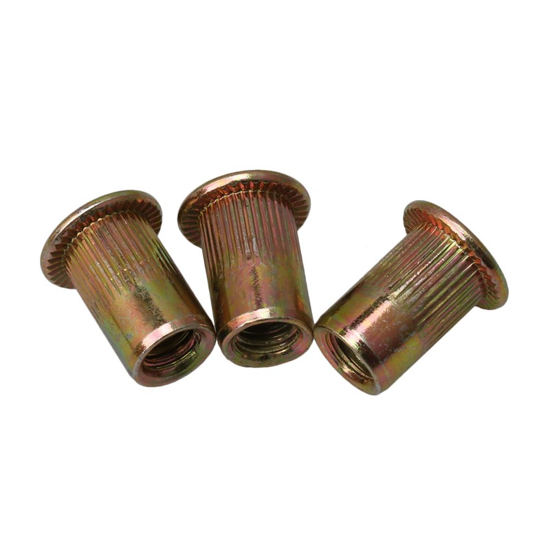 BQLZR Carbon Steel M6 Threaded Flat Head Rivet Nut Flat