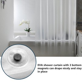 AooHome Extra Long Shower Curtain Liner, Clear Eva Frosted Shower Curtain with 5 Bottom Magnets, Semi Transparent, 72 x 86 Inch