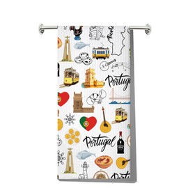 MYSOMY Portugal Kitchen Towel, Portuguese Kitchen Towel, Portugal, Housewarming Gift, Portugal Tea Towel (Portugal UK)