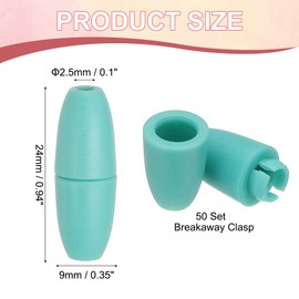 PATIKIL 24mm Breakaway Clasps, 50 Set Plastic Bead Barrel Connectors Lanyard Clips for Necklace Lanyard Bracelet Jewelry Making DIY Craft, Lake Blue