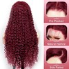 Nsvnsv 30 Inch Burgundy Wig Human Hair 99j Burgundy 13x6