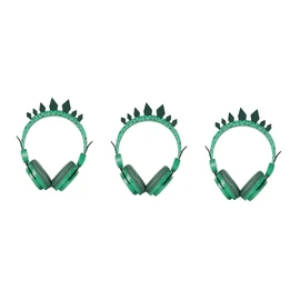 Gatuida 3pcs Boy Girl's Rhinestone Dinosaur Headphones Microphone Over Ear Safe Volume Compatible Smartphones and Tablets Design for Boys and Girls