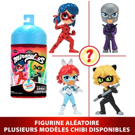 Bandai - Miraculous Ladybug - Chibi Figures Color Change Surprise - Mini Miraculous Figure 10 cm - Colour Changing Figure - Random Model - Toy from 4 Years - P50461