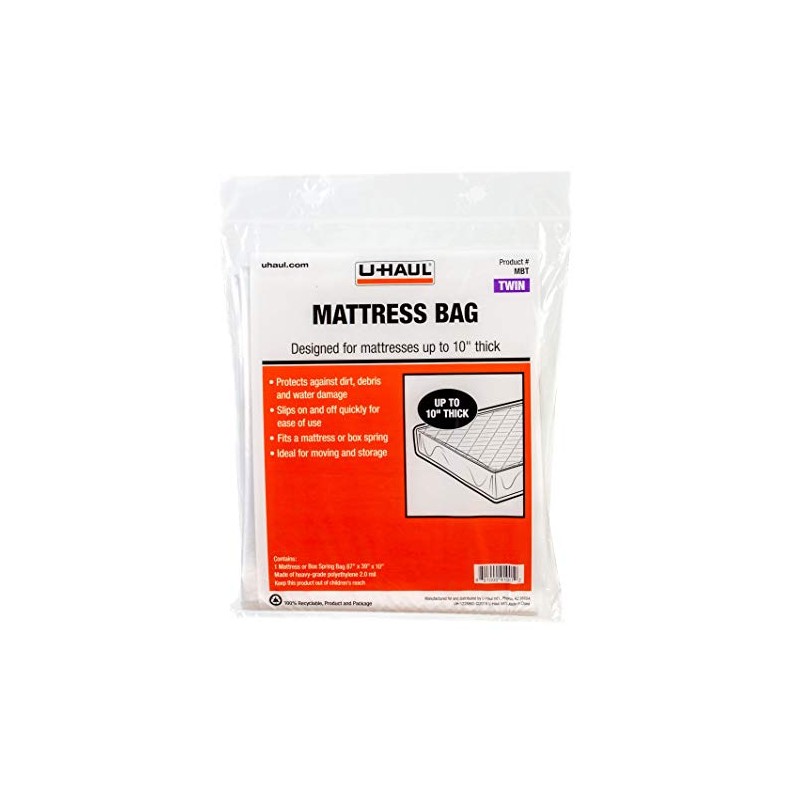 U-Haul Standard Twin Mattress Bag – Moving & Storage Cover
