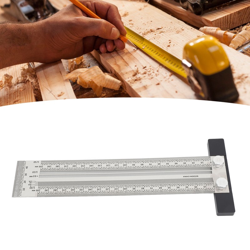 Ultra Accurate Marking T Ruler Stainless Steel Woodworking Scribing T